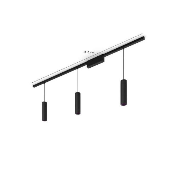 Kit Perifo negro techo 3 focos Hue White Color Ambiance medidas producto