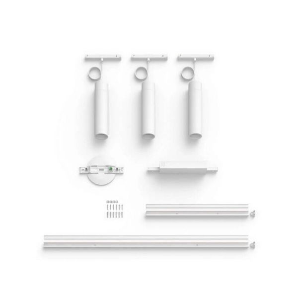 Kit Perifo plafond blanc 3 spots Hue White Colour Ambiance composants du produit