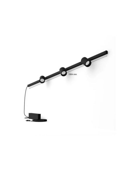 Kit Perifo pared negro 3 focos Hue White Color Ambiance medidas producto