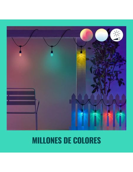 Guirlande intelligente d'extérieur String en couleur, avec commande vocale et Wifi, IP44