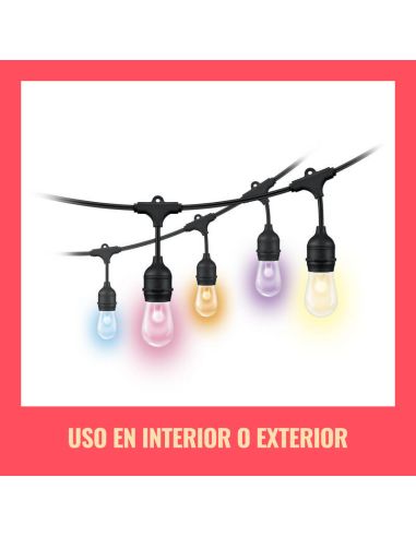 Guirlande intelligente d'extérieur String en couleur, avec commande vocale et Wifi, IP44