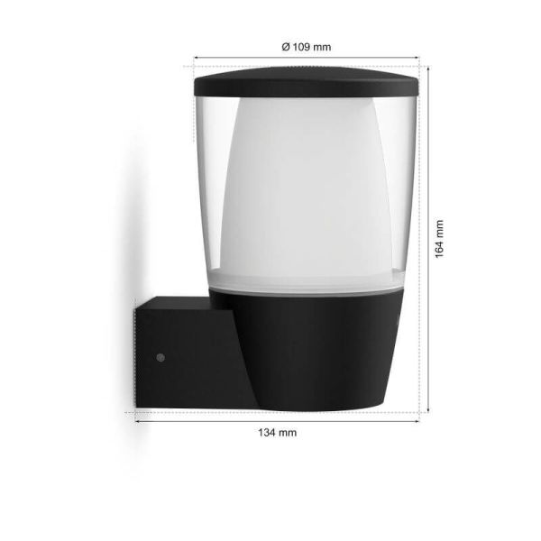 Aplique de exterior Inteligente Elpas a todo color, Wifi, IP44  Medidas