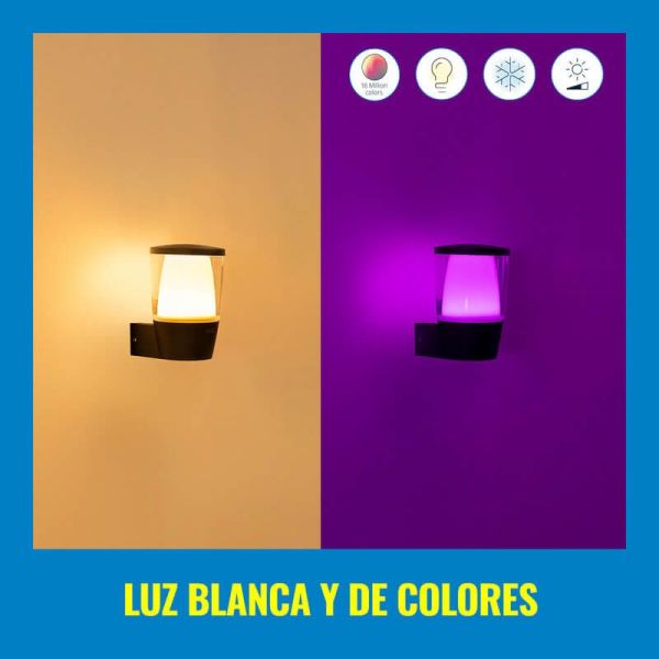 Aplique de exterior Inteligente Elpas a todo color, Wifi, IP44 Aplique