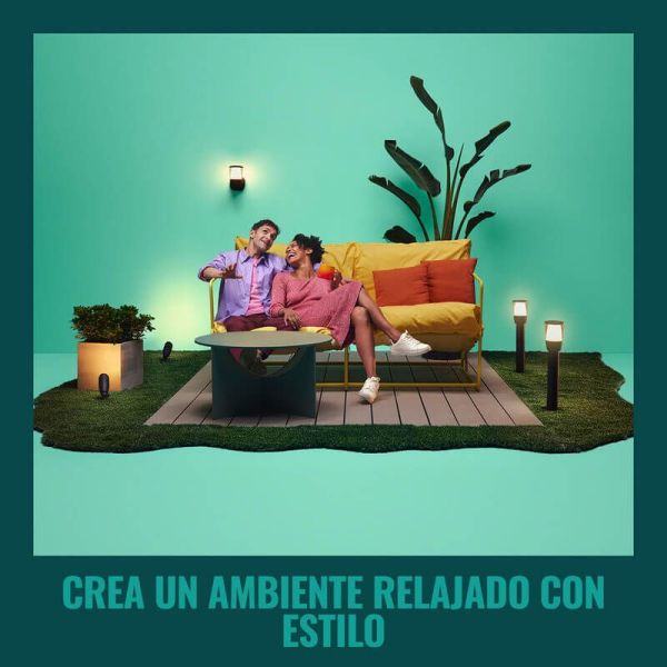 Focos de Suelo Exterior Inteligente con picas de tierra, Spotlight a todo color, Wifi, IP65, 12V - Kit de 2 focos y Extensión am