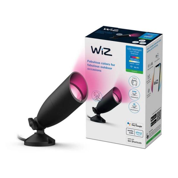 Focos de Suelo Exterior Inteligente con picas de tierra, Spotlight a todo color, Wifi, IP65, 12V - Kit de 2 focos y Extensión ca