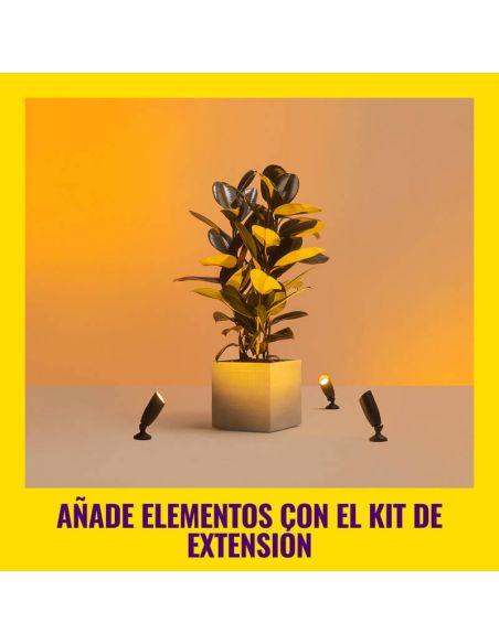 Focos de Suelo Exterior Inteligente con picas de tierra, Spotlight a todo color, Wifi, IP65, 12V - Kit de 2 focos y Extensión