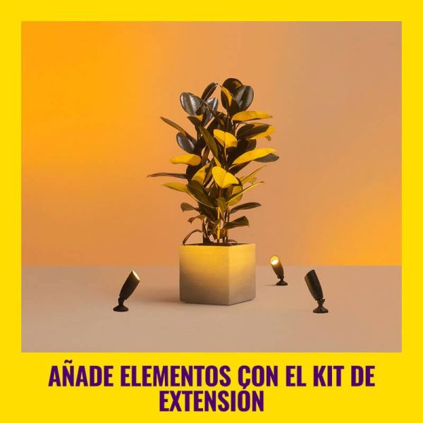Focos de Suelo Exterior Inteligente con picas de tierra, Spotlight a todo color, Wifi, IP65, 12V - Kit de 2 focos y Extensión