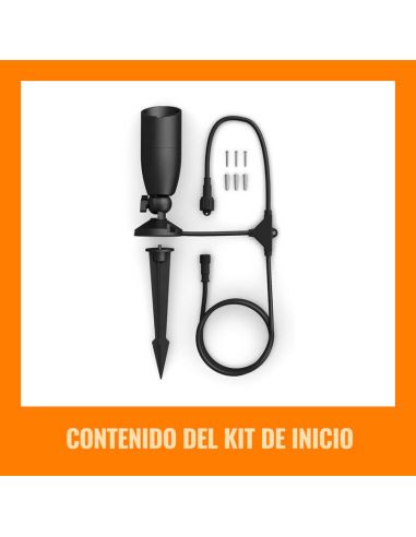 Focos de Suelo Exterior Inteligente con picas de tierra, Spotlight a todo color, Wifi, IP65, 12V - Kit de 2 focos y Extensión