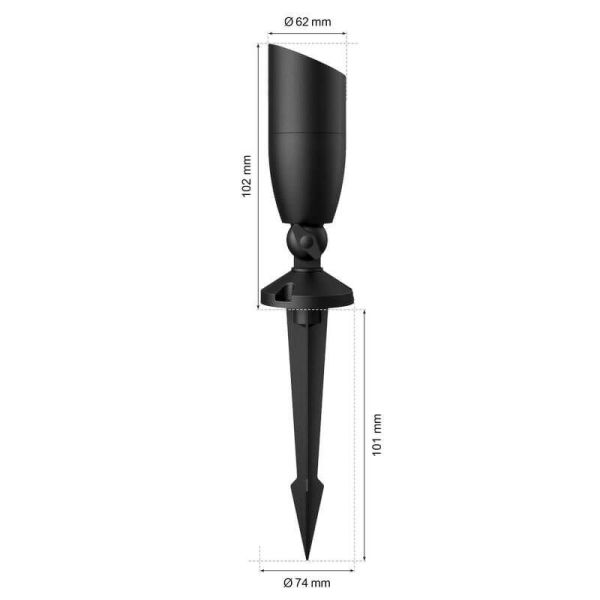 Focos de Suelo Exterior Inteligente con picas de tierra, Spotlight a todo color, Wifi, IP65, 12V medidas