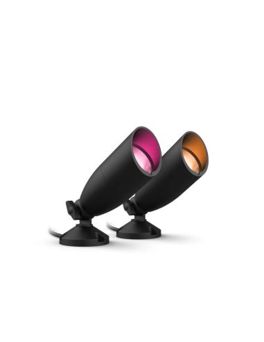 Holofotes inteligentes para piso externo com pontas de aterramento, holofotes coloridos, Wi-Fi, IP65, 12V - Kit de 2 holofotes
