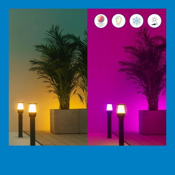 Balizas Inteligentes para Exterior Elpas a todo color, Wifi, IP65 y Expansión para balizas ambiente con colores