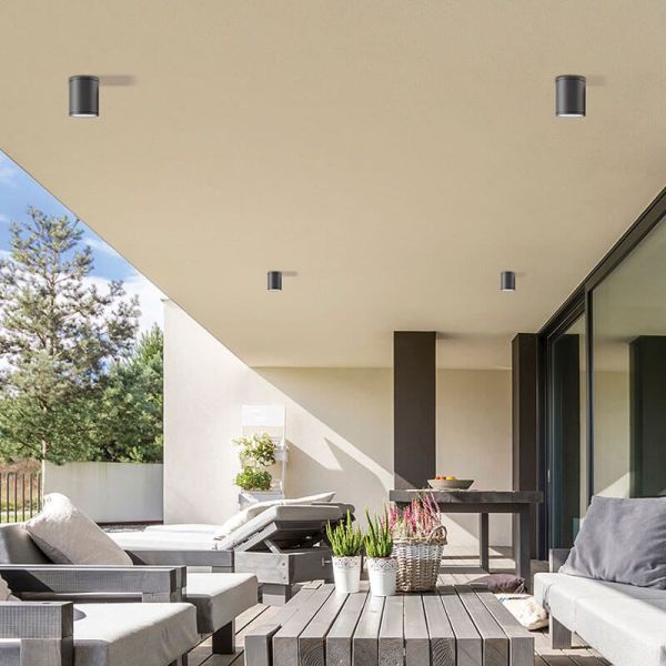 Spot LED Nori anthracite texturé pour extérieur E27 15W environnement IP65