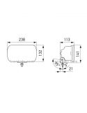 Dimensiones Faro delantero LED Jumbo rectangular homologado 1FE 016 773-101 Hella | LeonLeds Iluminación
