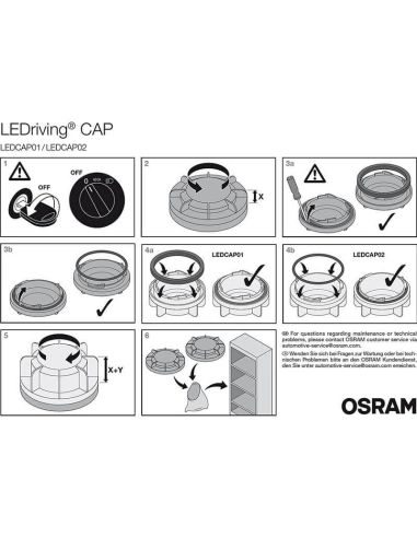 LEDCAP12 Tapa de cierre de Faro para Bombilla LED H7 Pack 2 Unds. Osram 4062172326070 | LeonLeds