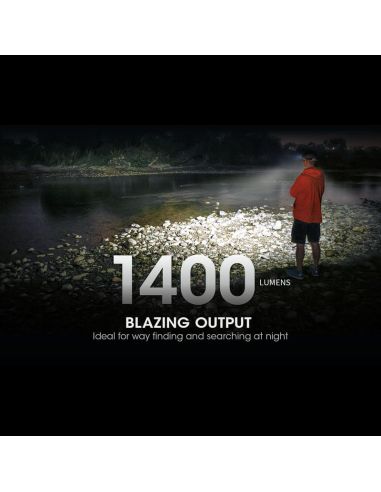 Linterna LED  frontal recargable NU43 1400lm carga rápida USB-C alcance| LeonLeds