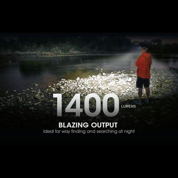 Linterna LED  frontal recargable NU43 1400lm carga rápida USB-C alcance| LeonLeds