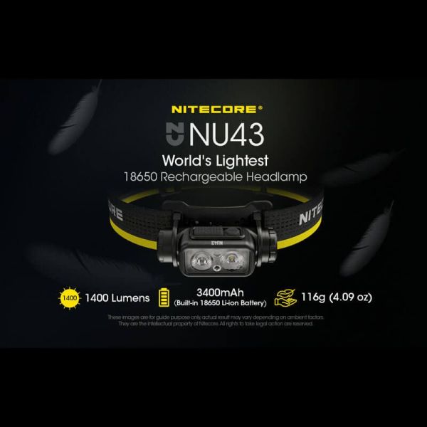 Linterna LED frontal recargable NU43 1400lm carga rápida USB-C linterna| LeonLeds