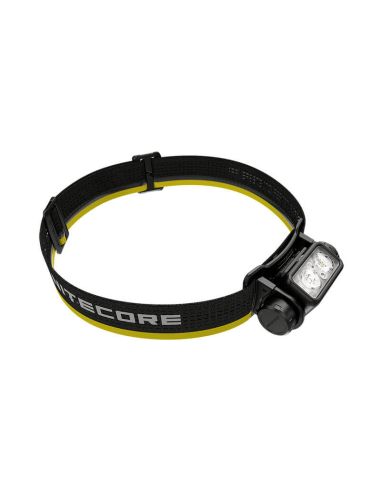 Linterna LED frontal recargable NU43 1400lm carga rápida USB-C vista lateral | LeonLeds