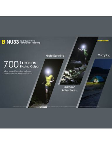 Farol LED recarregável NU33 para atividades ao ar livre