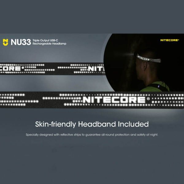 Linterna LED frontal recargable NU33 banda frontal de calidad