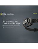 Linterna LED frontal recargable NU33 USB-C