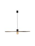 Lámpara colgante negra y de ratán Costas con forma de platillo ø1000 Faro Barcelona 68590-70 frontal | LeonLeds