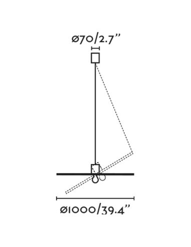 Suspension Costas en forme de soucoupe noire et rotin ø1000 Faro Barcelona 68590-70 dimensions | LéonLeds