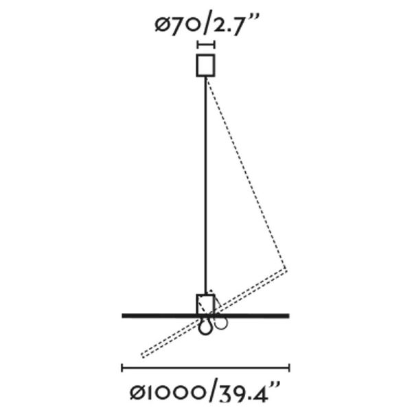 Suspension Costas en forme de soucoupe noire et rotin ø1000 Faro Barcelona 68590-70 dimensions | LéonLeds