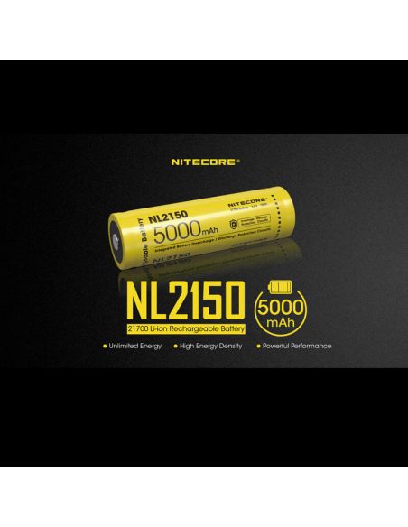 Nitecore NL2150 5000mAh 21700 Bateria recarregável | leonleds