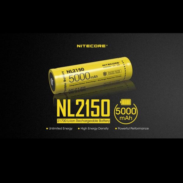 Nitecore NL2150 5000mAh 21700 Bateria recarregável | leonleds