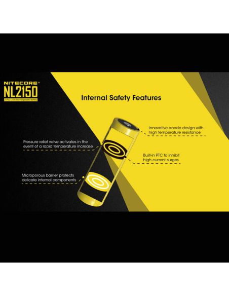 Bateria recargable Nitecore NL2150 5000mAh 21700 | LeonLeds