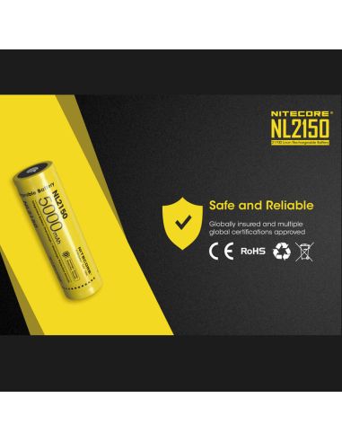Bateria recargable Nitecore NL2150 5000mAh 21700 | LeonLeds
