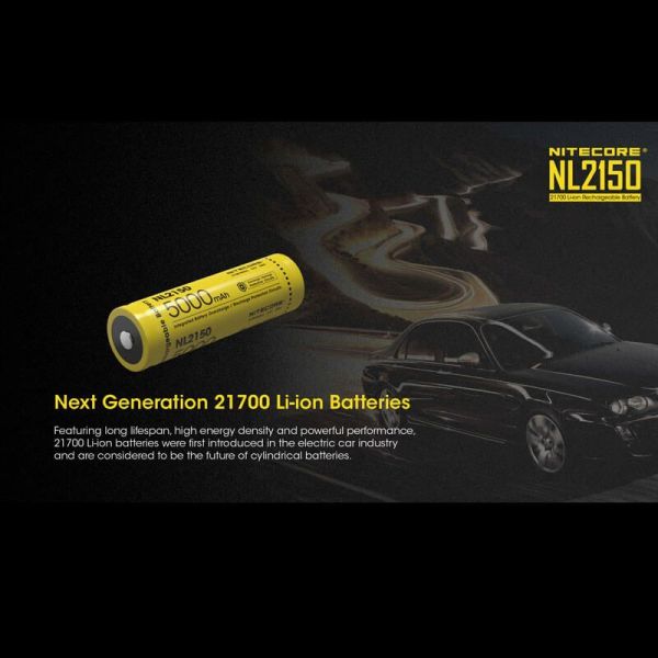 Nitecore NL2150 5000mAh 21700 Bateria recarregável | leonleds