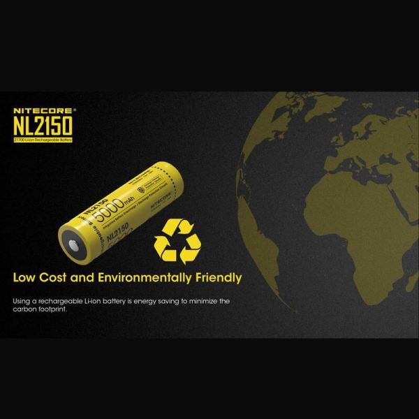 Nitecore NL2150 5000mAh 21700 Bateria recarregável | leonleds
