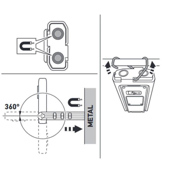 Linterna LED Pocket Light  UP500 Hella con iman y gancho 250Lm 2XM 359 002-201 Hella | LeonLeds