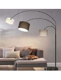 Lámpara de pie con 3 pantallas textiles Blanca, Gris, Negra Clark 401700317 Ambiente | LeonLeds