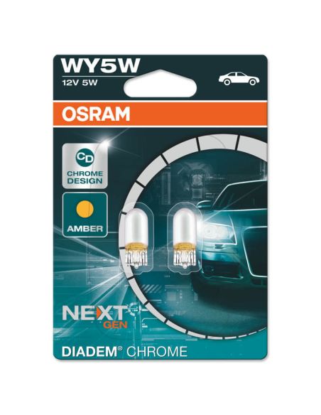 Bombilla sin casquillo Ambar Halogena Diadem Chrome WY5W 12V (Next Generation) 2 Unds. Osram | LeonLeds