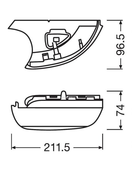 Dimensiones Intermitente dinamico LED Blanco para retrovisor LEDriving LEDDMI 5K0 WT S Homologado Set de 2 Osram | LeonLeds