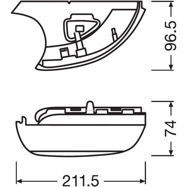 Dimensions Clignotant dynamique LED blanc pour rétroviseur LEDriving LEDDMI 5K0 WT S Homologué Lot de 2 Osram | leonleds