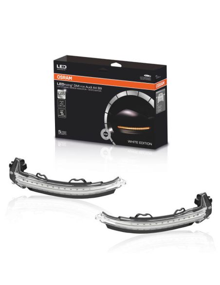 Clignotant dynamique LED Finition blanche pour rétroviseur LEDriving LEDDMI 8W0 WT S Homologué Audi A4 B9 A5 F5 Osram | leonleds