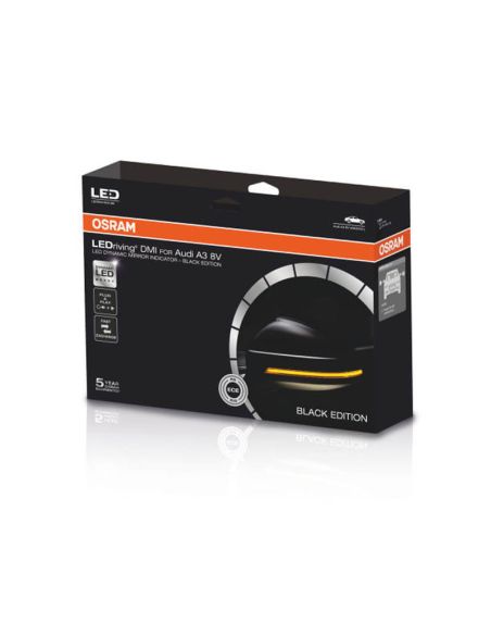 Intermitente dinámico LED para retrovisor acabado Negro LEDriving® LEDDMI 8V0 BK S Homologado Set de 2. Audi A3 8V Osram