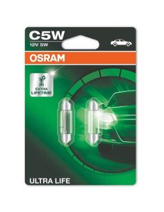 Bombilla Halogena C5W Ultra Life 12V 2 Unds. 6418ULT-02B 5W 35mm Osram | LeonLeds