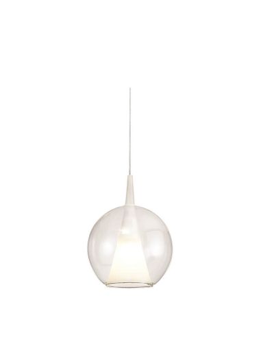 Lámpara Colgante de Bola de Cristal sin florón Elsa blanca  E27 -Configurable- 