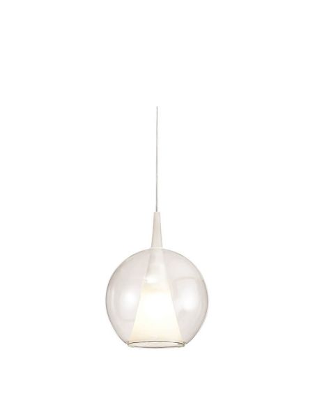 Lámpara Colgante de Bola de Cristal sin florón Elsa blanca  E27 -Configurable- 