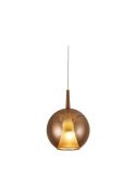 Suspension boule en verre sans rosace Elsa cuivre E27 -Configurable-