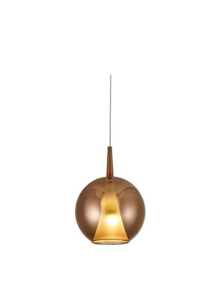 Lámpara Colgante de Bola de Cristal sin florón Elsa cobre  E27 -Configurable-
