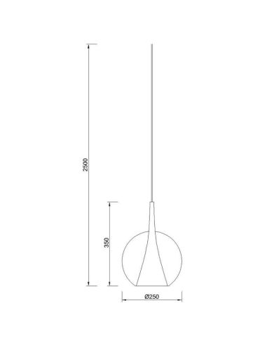 Plafonnier suspendu Elsa rond Bronze mesures