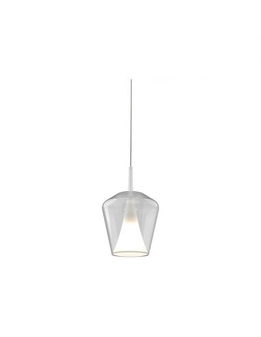 Lámpara Colgante de Campana Elsa cristal sin florón Ø22,5cm -Configurable- blanca