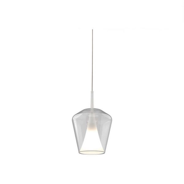 Lámpara Colgante de Campana Elsa cristal sin florón Ø22,5cm -Configurable- blanca