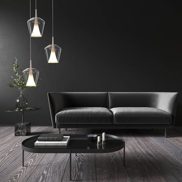 Bell Suspension Elsa verre sans rosace Ø22,5cm -Configurable- blanc ambiant